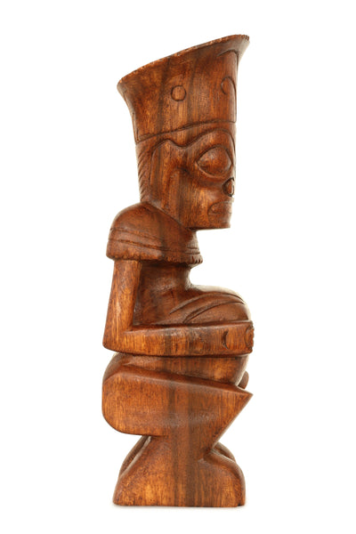 Handmade Wooden Primitive Big Belly Tribal Statue Sculpture Tiki Bar Totem Handcrafted Unique Gift Art Home Decor Accent Figurine Artwork Hand Carved