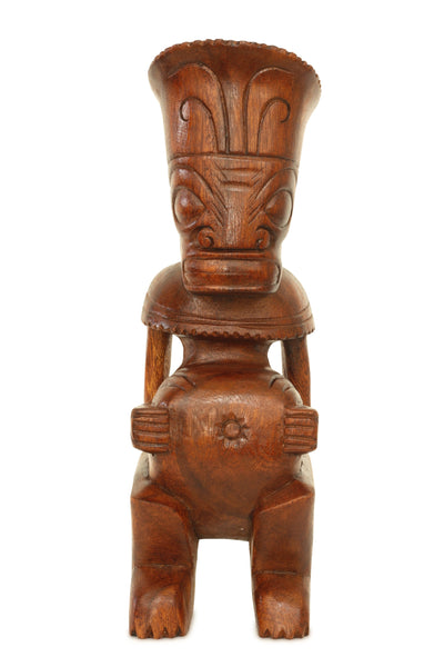 Handmade Wooden Primitive Big Belly Tribal Statue Sculpture Tiki Bar Totem Handcrafted Unique Gift Art Decorative Home Decor Accent Figurine Decoration Artwork Hand Carved