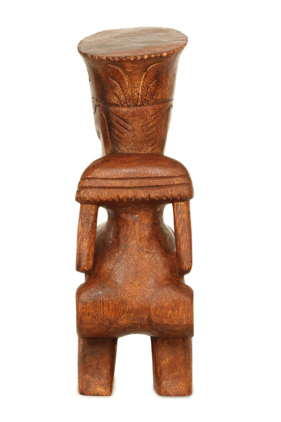 Handmade Wooden Primitive Big Belly Tribal Statue Sculpture Tiki Bar Totem Handcrafted Unique Gift Art Home Decor Accent Figurine Artwork Hand Carved