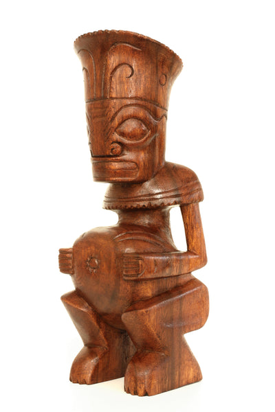 Handmade Wooden Primitive Big Belly Tribal Statue Sculpture Tiki Bar Totem Handcrafted Unique Gift Art Home Decor Accent Figurine Artwork Hand Carved