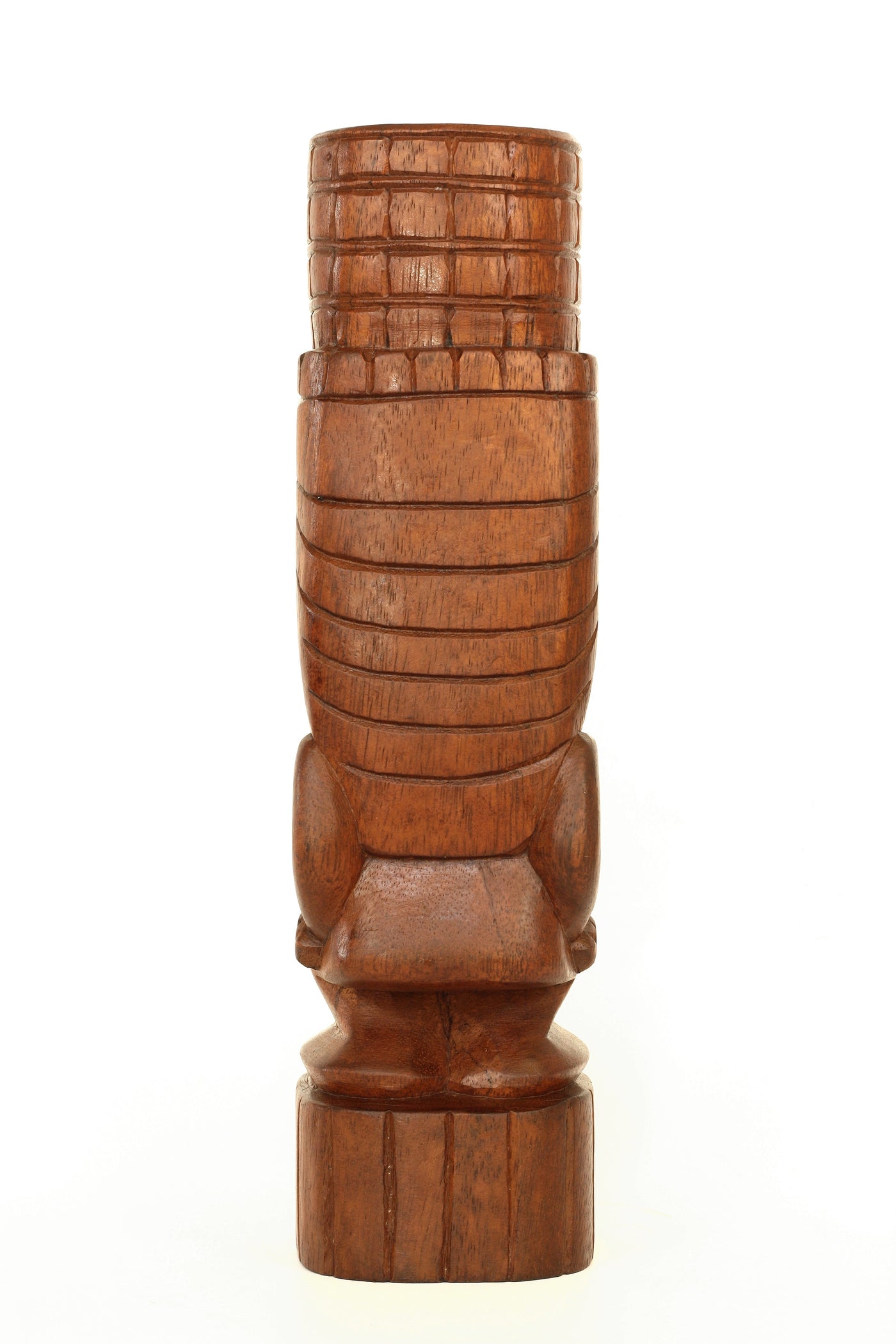 12" Handmade Wooden Primitive Big Mouth Tribal Statue Sculpture Tiki Bar Handcrafted Unique Gift Home Decor Accent Figurine Decoration Hand Carved Wood