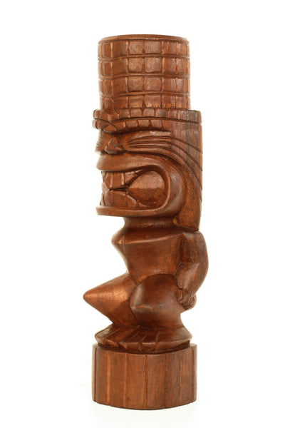 12" Handmade Wooden Primitive Big Mouth Tribal Statue Sculpture Tiki Bar Handcrafted Unique Gift Home Decor Accent Figurine Decoration Hand Carved Wood