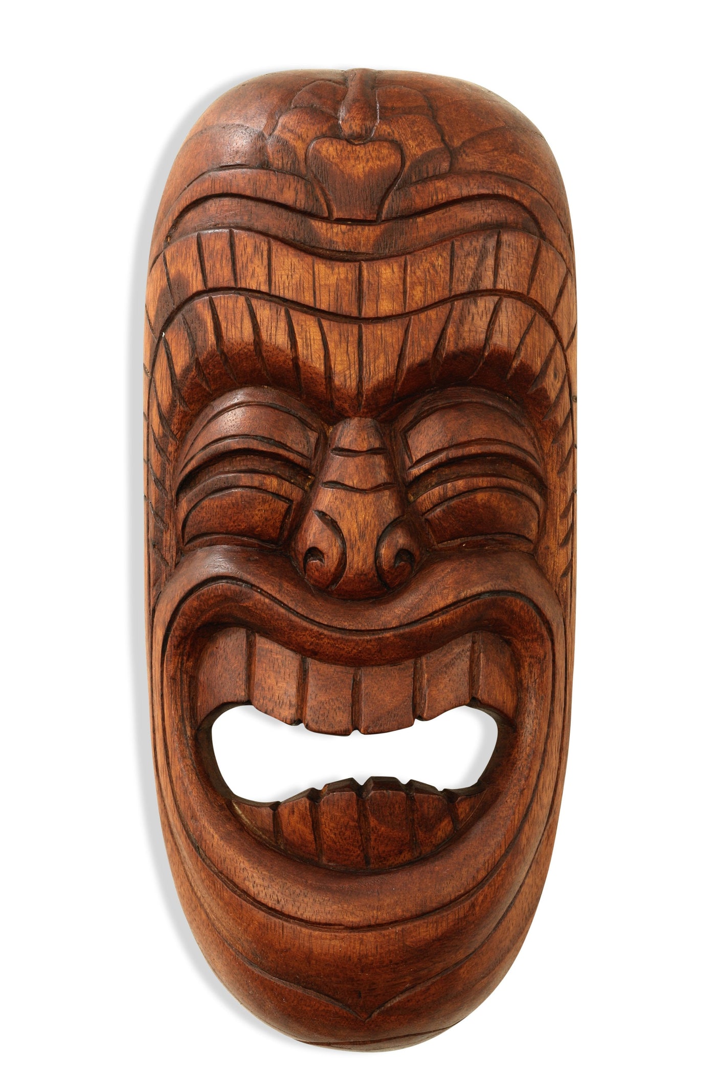 Wooden Tribal African Laughing Mask Hand Carved Wall Plaque Hanging Home Decor Accent Art Unique Sculpture Decoration Handmade Handcrafted Decorative