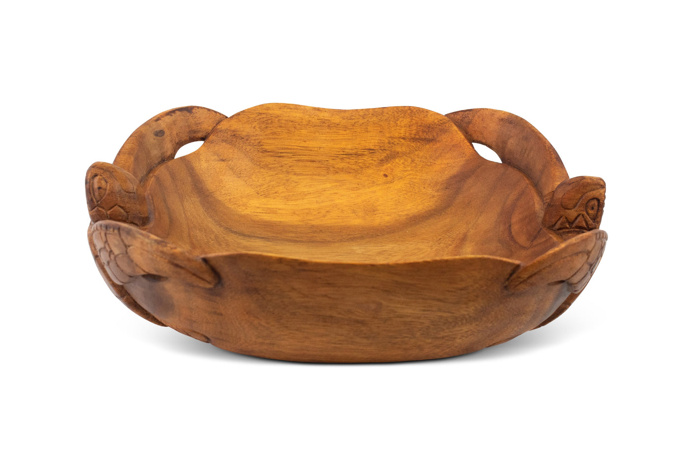 Wooden Handmade Two Turtles Fruit Decorative Bowl Serving Centerpiece Hand Carved Art Home Decor Decoration Handcrafted Gift Storage Accent Wood