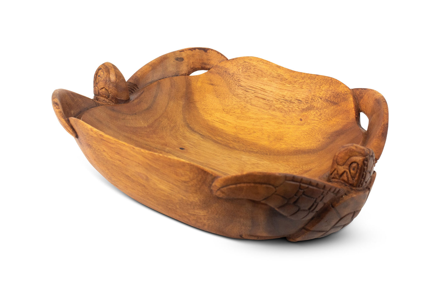 Wooden Handmade Two Turtles Fruit Decorative Bowl Serving Centerpiece Hand Carved Art Home Decor Decoration Handcrafted Gift Storage Accent Wood