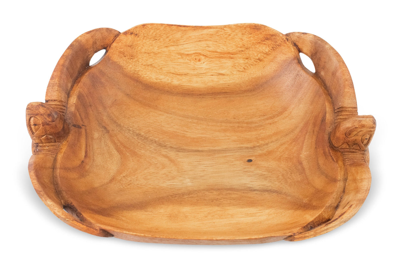 Wooden Handmade Two Turtles Fruit Decorative Bowl Serving Centerpiece Hand Carved Art Home Decor Decoration Handcrafted Gift Storage Accent Wood