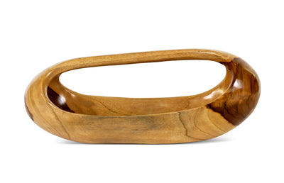 15" Wooden Handmade Oval Fruit Serving Bowl Decorative Centerpiece Hand Carved Decoration Handcrafted Gift Wood