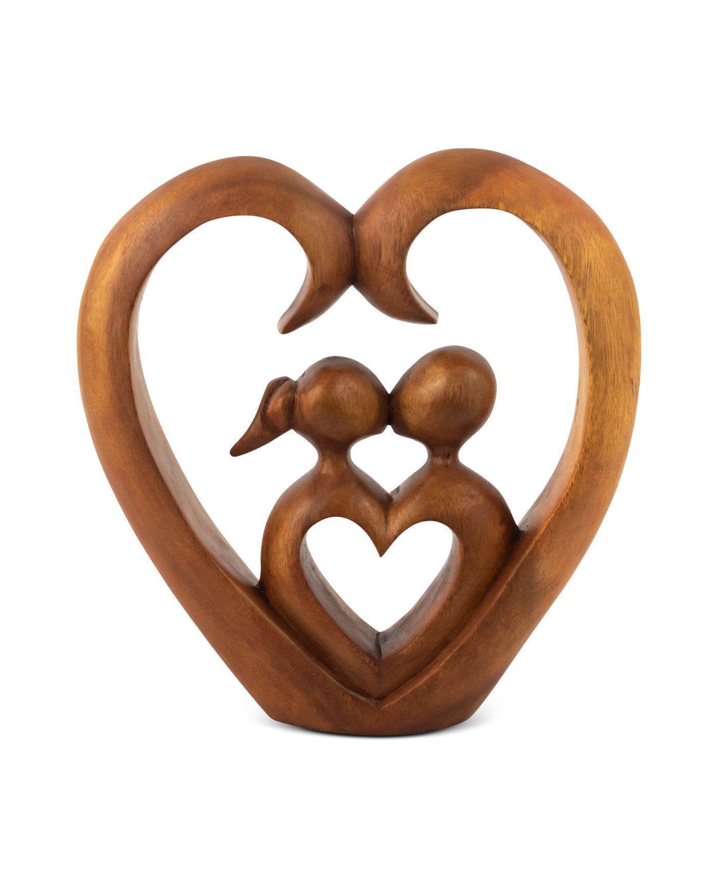 8" Wooden Hand Carved Abstract Contemporary Statue "Heart and Soul" Figurine Gift Home Decor Sculpture Accent Handmade Art Decoration