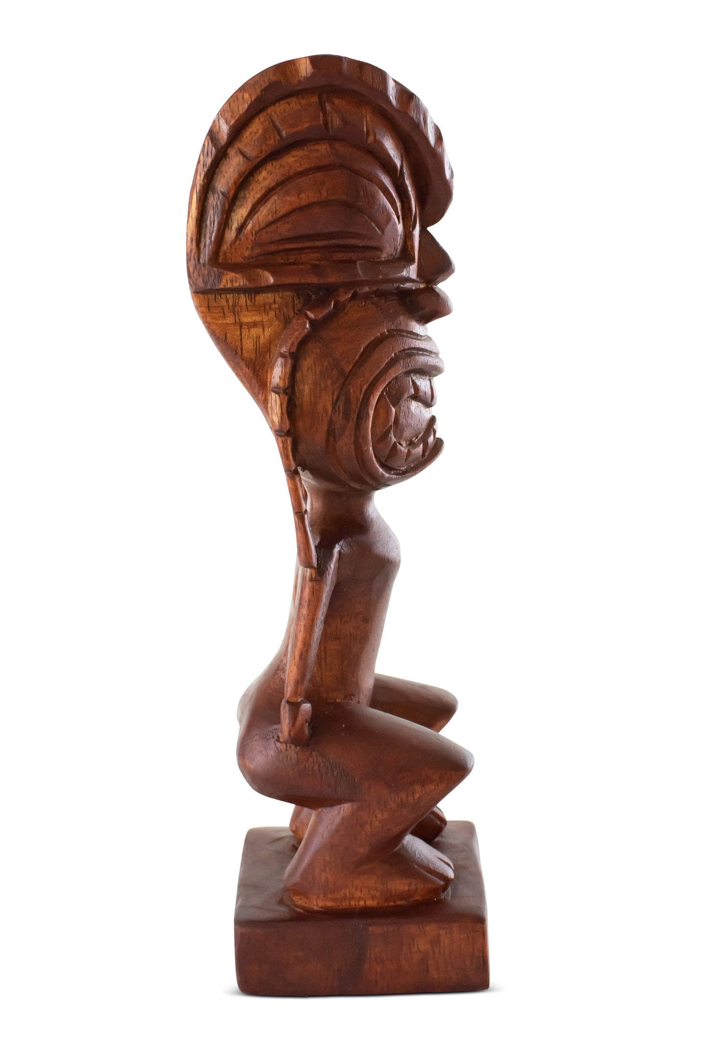 Handmade Wooden Primitive Angry Face Tribal Statue Sculpture Tiki Bar Handcrafted Unique Gift Art Home Decor Accent Figurine Artwork Hand Carved