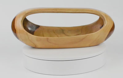 15" Wooden Handmade Oval Fruit Serving Bowl Decorative Centerpiece Hand Carved Decoration Handcrafted Gift Wood