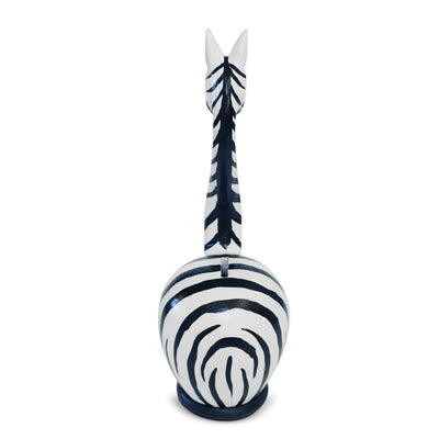 Unique Handmade Wooden Zebra Cute Coin Piggy Bank Statue Figurine Handcrafted Wood Hand Carved Keepsake Saving Money Adorable Kids Room Decor Gift