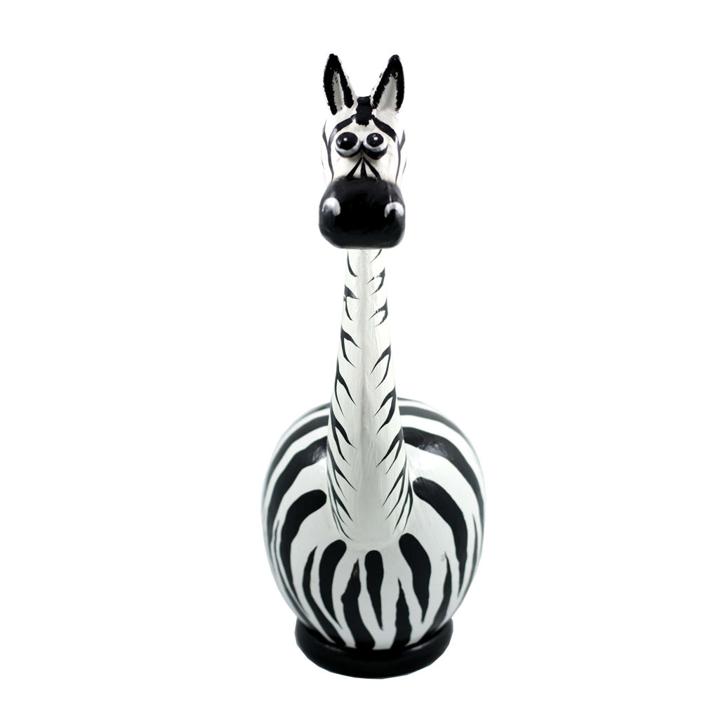 Unique Handmade Wooden Zebra Cute Coin Piggy Bank Statue Figurine Handcrafted Wood Hand Carved Keepsake Saving Money Adorable Kids Room Decor Gift