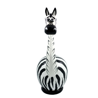 Unique Handmade Wooden Zebra Cute Coin Piggy Bank Statue Figurine Handcrafted Wood Hand Carved Keepsake Saving Money Adorable Kids Room Decor Gift